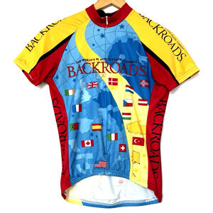 Voler Womens Cycling Jersey Size S Zip‎ Pockets Backroads Grover Beach USA VTG